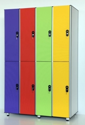 Фото: Шкафчики HPL для раздевалок. Мебель HPL влагостойкая