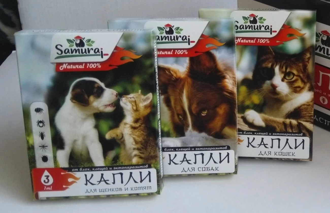 Фото: Samurai капли для кошек, щенков - котят, собак. оптом 